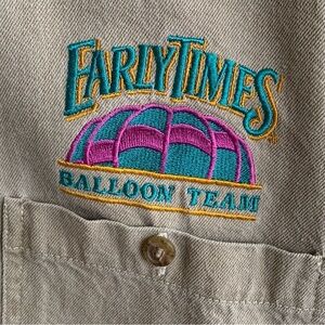 Vintage Early Times Balloon Team Shirt Embroidered Logo Kentucky Bourbon